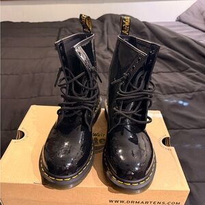 Dr. Martens Shiny Black Combat Boots